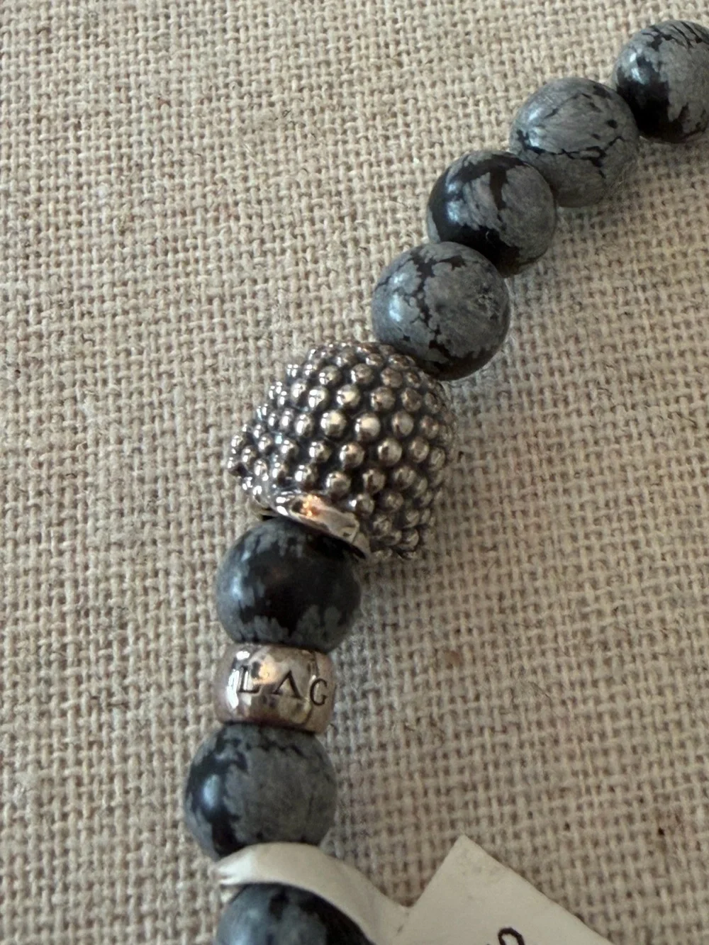 Lagos Men’s Sterling Silver Anthem Obsidian Skull Bracelet - 7” - New With Tags